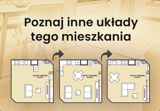 Alternatywne aranżacje apartamentu 42.39 m², A2.2.12